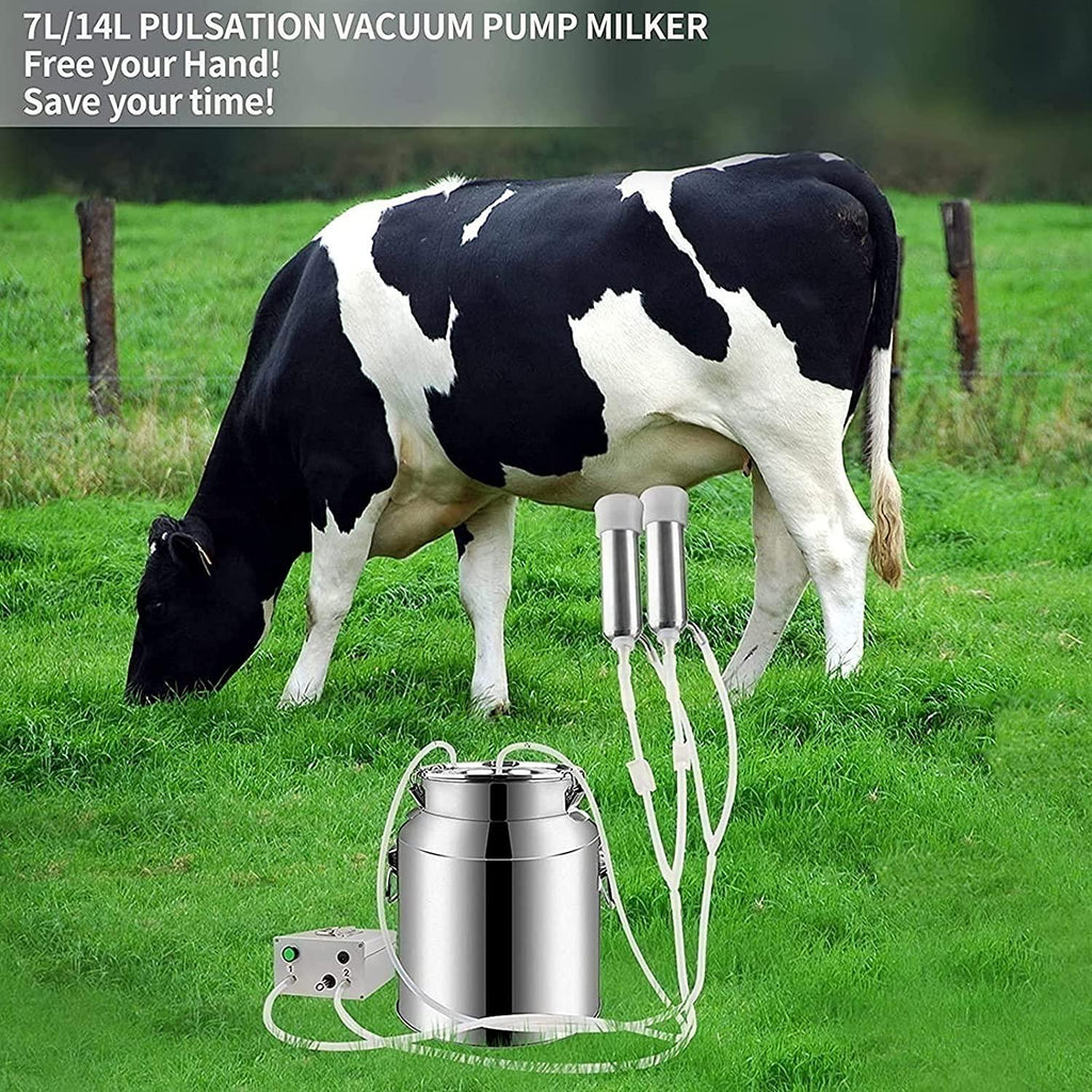 qlwykj cow milker machine electric,pulsation vacuum pump cow milker, automatic portable livestock milking equipment