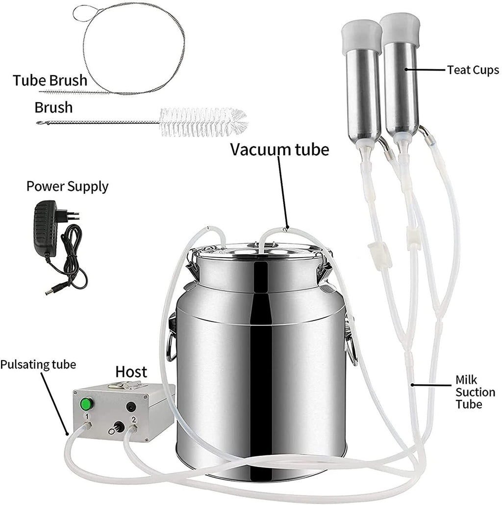 qlwykj cow milker machine electric,pulsation vacuum pump cow milker, automatic portable livestock milking equipment