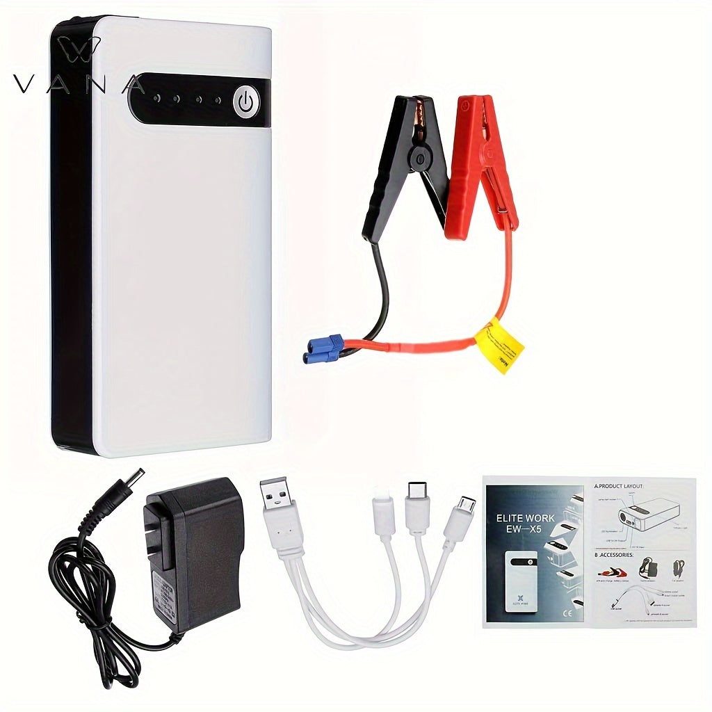 IWEWAVAN 12V 600A Car Jump Starter Emergency Battery Booster  Start Power Bank With LED Flashlight Charger For Phone