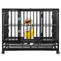 BestPet 42" Black Commercial Quality Heavy Duty Pet Dog CaCrate Kennel w/Wheels