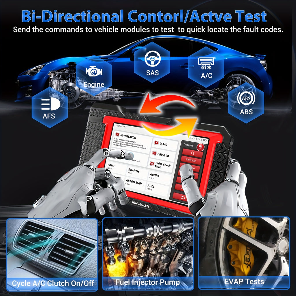 KINGBOLEN K7 OBD2 Scanner ECU Coding Active Test 28 Resets AF Reset ALL System Auto Diagnostic Tools 3 Years Update
