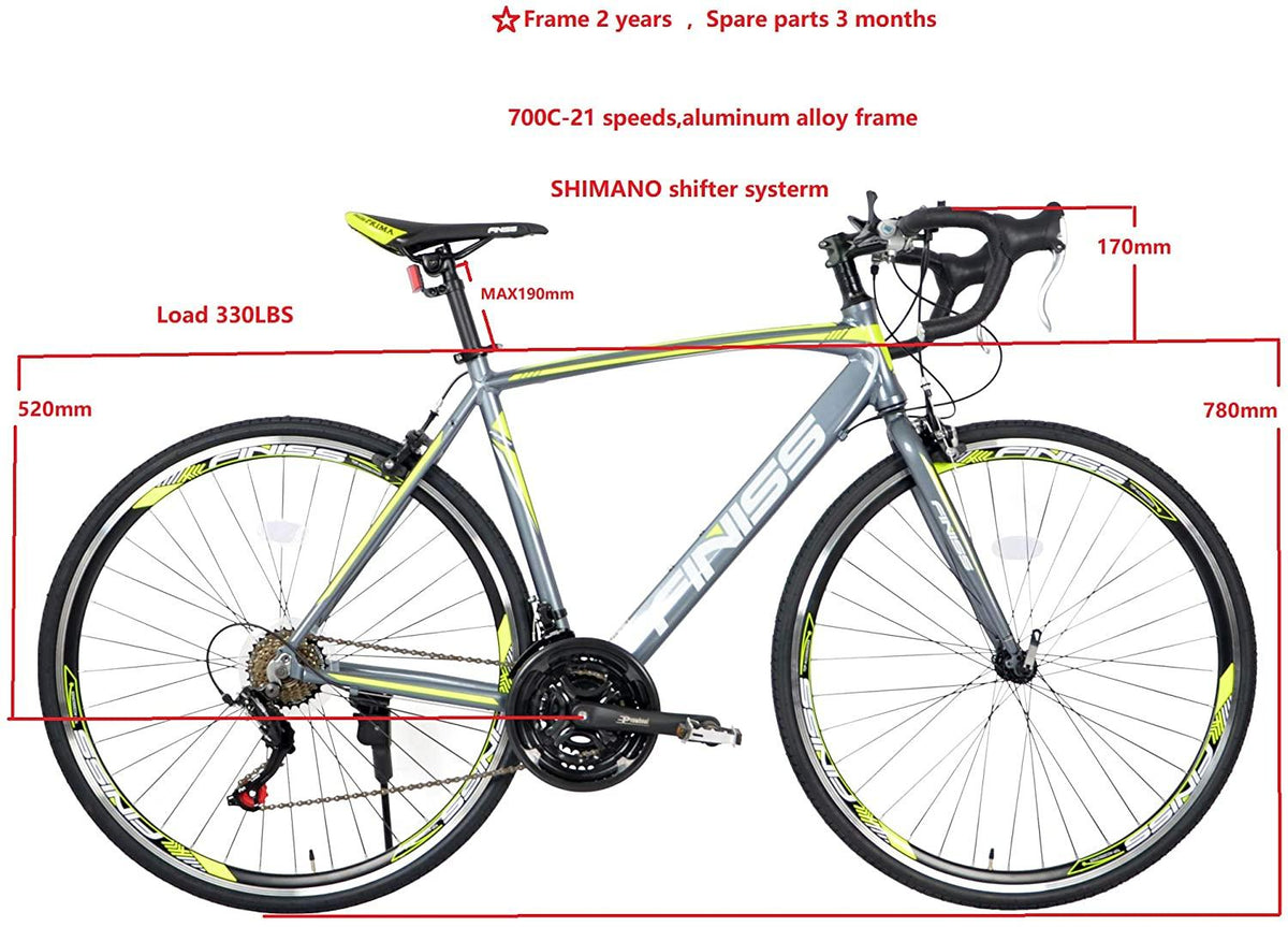 LKOER 70028C-21Speeds Road Bike, Shifter Systerm Mountain Bike,Green Color Road Bike for Male and Female(Includes Assembly Tools)