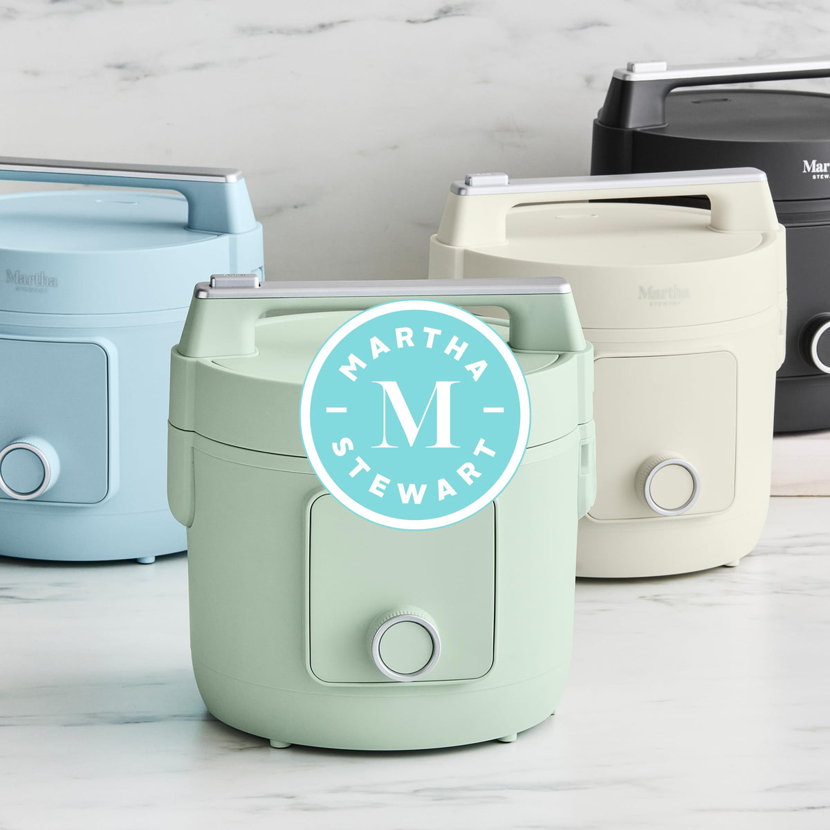 Rice Cooker, 4 Cup (Uncooked) / 8 Cup (Cooked), Ceramic Non-Stick Removable Pot, Keep Warm, Measure Markings, Steam Basket, Brown & Sushi Rice,  Cook, Quinoa, Grains, Oats, Sky Blue