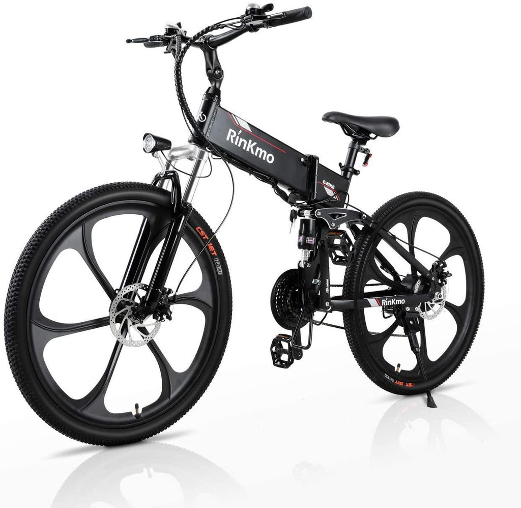 Electric Bikes for Adults, 350W Folding Mountain Ebike with 10AH Removable Battery, Aluminum 26" Electric Bicycle Power Assist Bike with Dual Disc Brakes, Professional 21 Speed Gears-Red