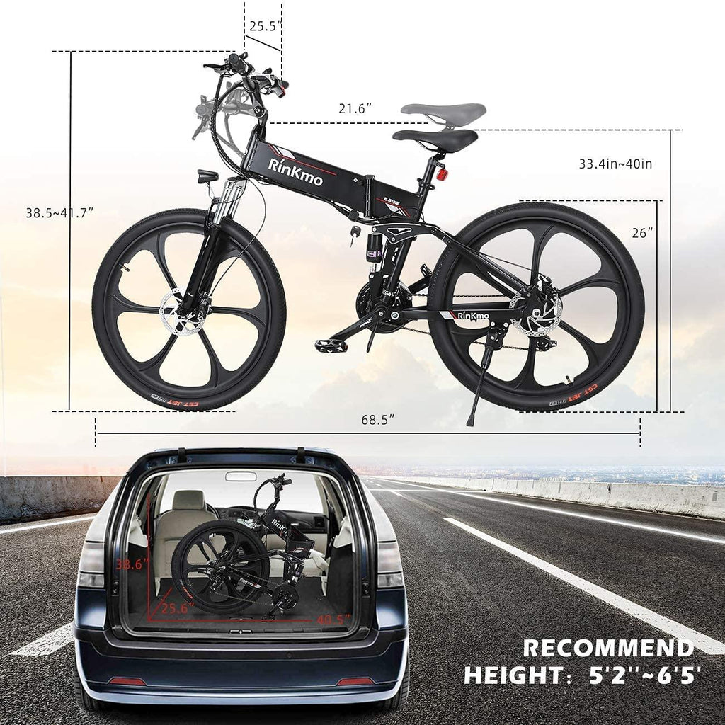 Electric Bikes for Adults, 350W Folding Mountain Ebike with 10AH Removable Battery, Aluminum 26" Electric Bicycle Power Assist Bike with Dual Disc Brakes, Professional 21 Speed Gears-Red