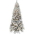 12 ft. Pre-Lit Flocked Akaskan Pine Artificial Christmas Tree with Clear LED Lighting
