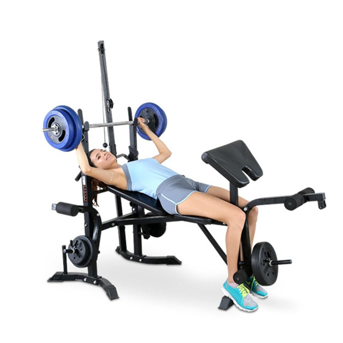 Botrong Standard Weight Bench with Leg Developer Multifunctional Workout Station Weight-Lifting Bed Machine for Home Gym Weightlifting and Strength Training Equipment