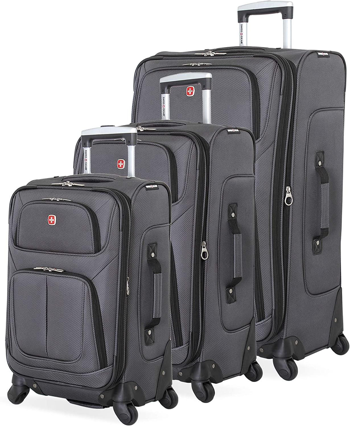 Sion Softside Luggage with Spinner Wheels, Dark Grey, 3-Piece Set (21/25/27)