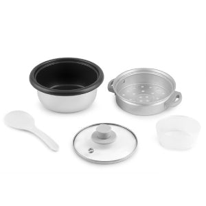 Rice Cooker, 2-Cup (Uncooked) / 4-Cup (Cooked), Steamer, Grain Cooker, Soup Maker, Oatmeal Cooker, Auto Keep Warm, 1 Qt, White, ARC-302-1NG