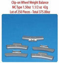 250 Pcs ZN CLIP-ON Wheel Weight  MC Type 1.50oz 1.1/2oz  42g Total 375 oz