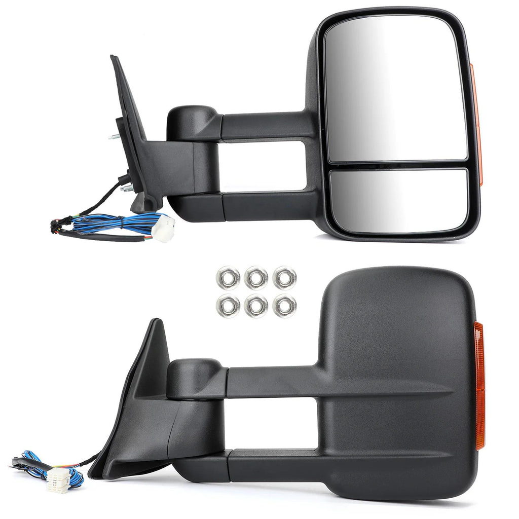 Black Electric Towing Caravan Mirrors For 100 Series Toyota Landcruiser 98-07 Generic