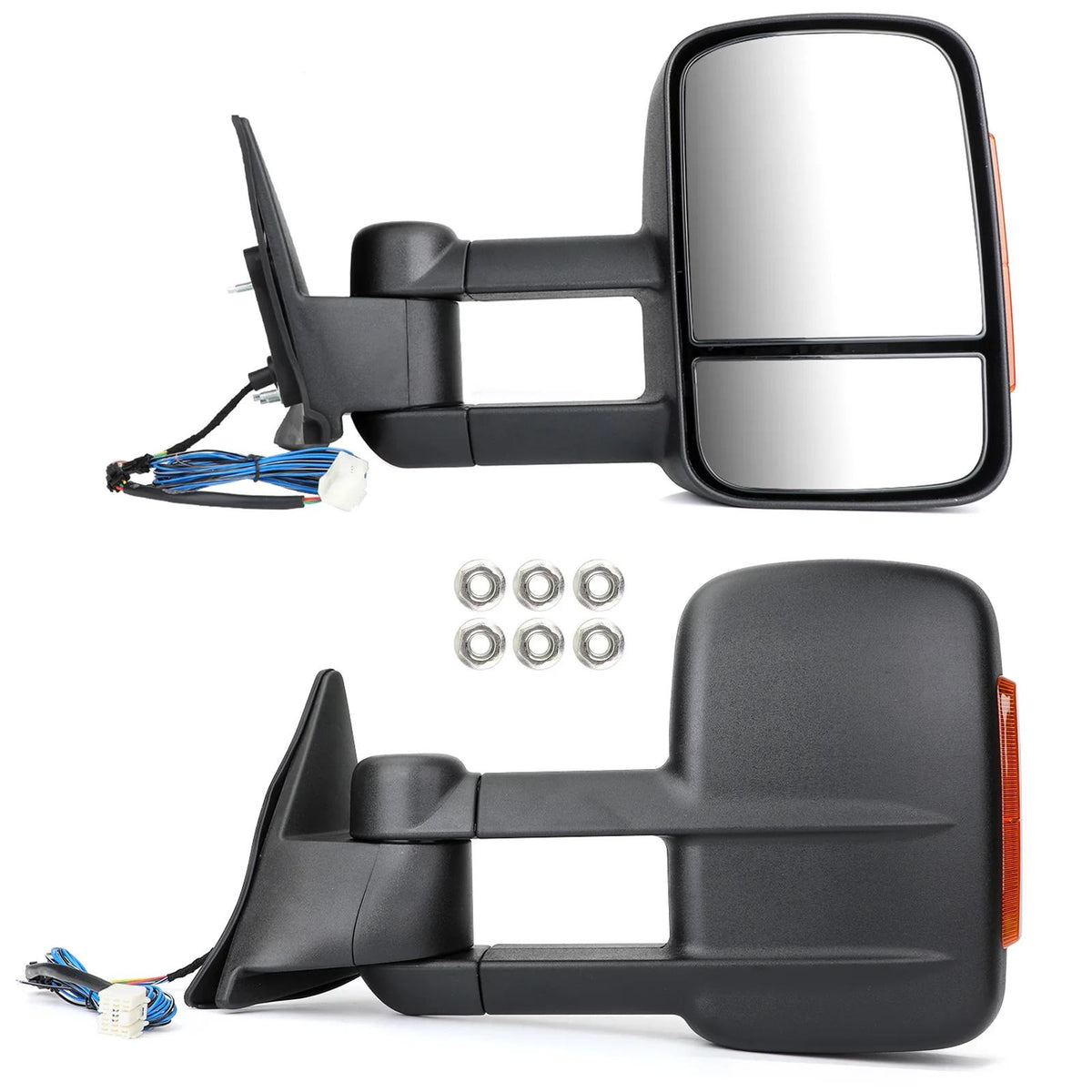 Black Electric Towing Caravan Mirrors For 100 Series Toyota Landcruiser 98-07 Generic