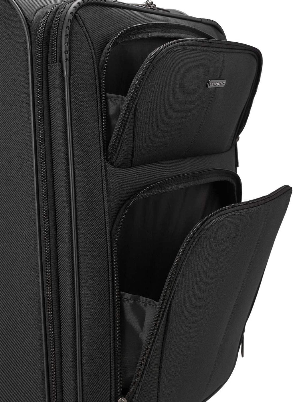 Aviron Bay Expandable Softside Luggage with Spinner Wheels, Black, Checked-Large 31-Inch