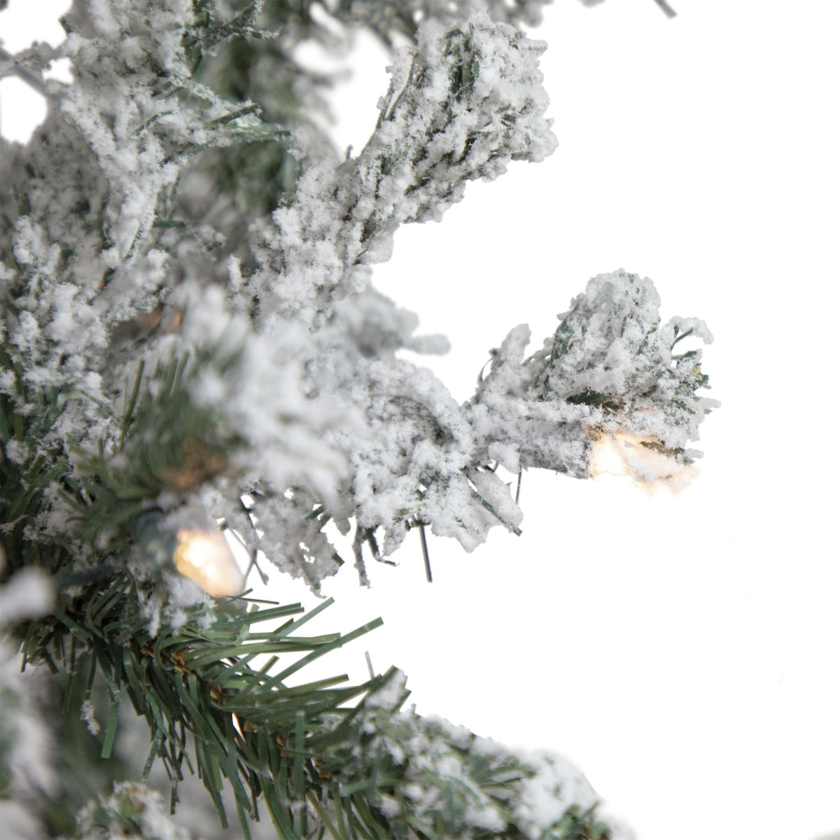 6' Pre-Lit Slim Flocked Pine Artificial Christmas Tree, Clear Lights