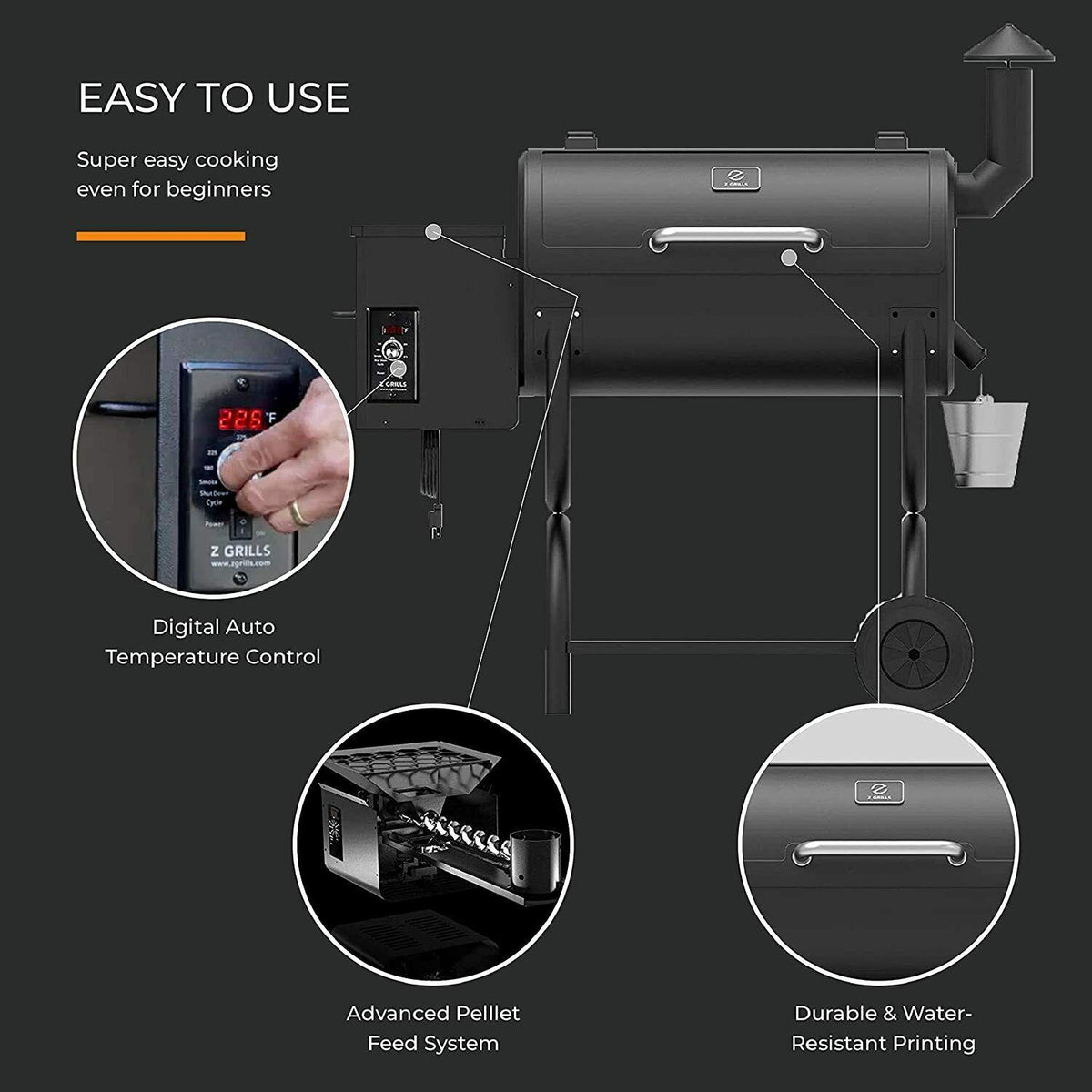 2021 Pellet Grill 8 in 1 BBQ Smoker Digital Control ZPG-550B
