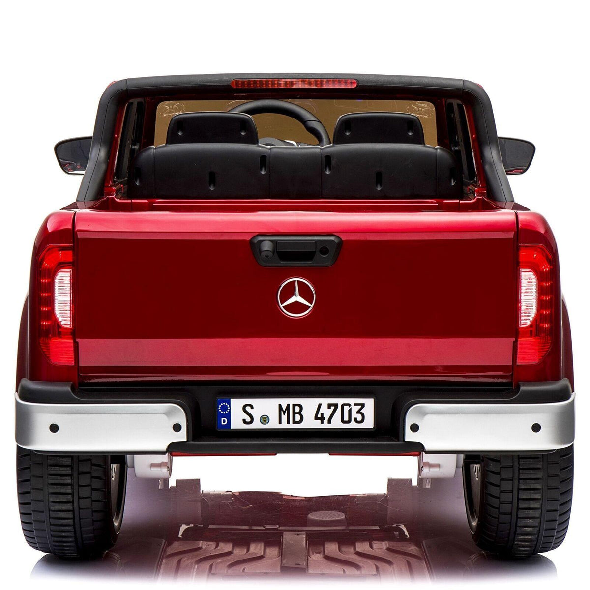 KIDS VIP 2x12V Limited Licensed 4x4 Mercedes Benz X Series 2 Seater Kids Ride On Car Truck, Toy, Leather, Lights, Eva Wheels, Remote, Bluetooth- Red