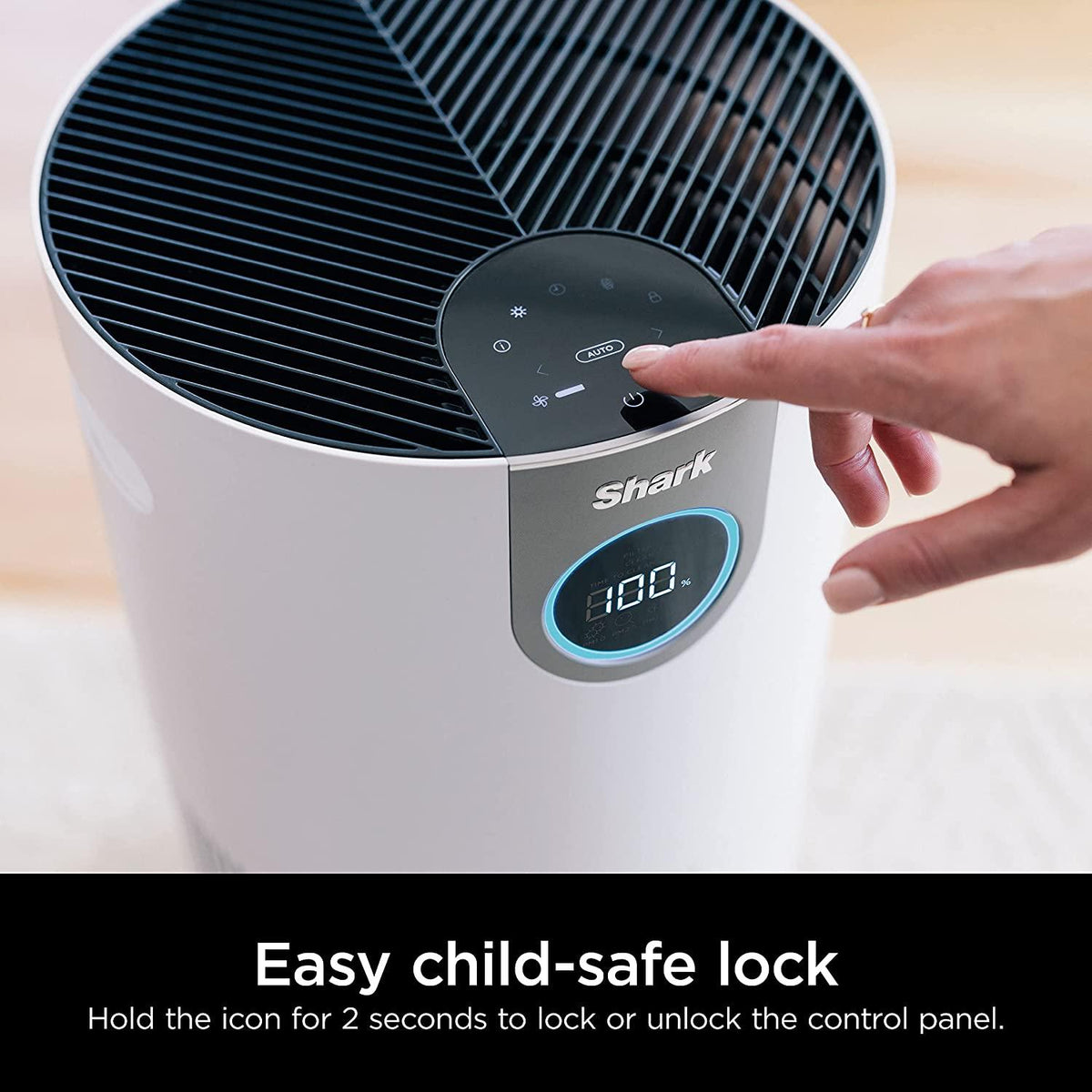 Shark HP201 Air Purifier MAX with True HEPA, Microban Antimicrobial Protection, Cleans up to 1000 Sq. Ft and 99.98% of particles, dust, allergens, viruses, smoke, 0.1–0.2 microns, Odor Lock, White