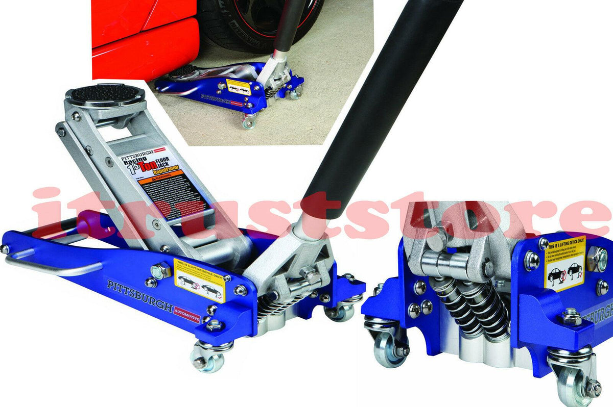 HYDRAULIC RACING ALUMINUM FLOOR JACK LIGHT WEIGHT RAPID PUMP 1 1/2 TON CAPACITY