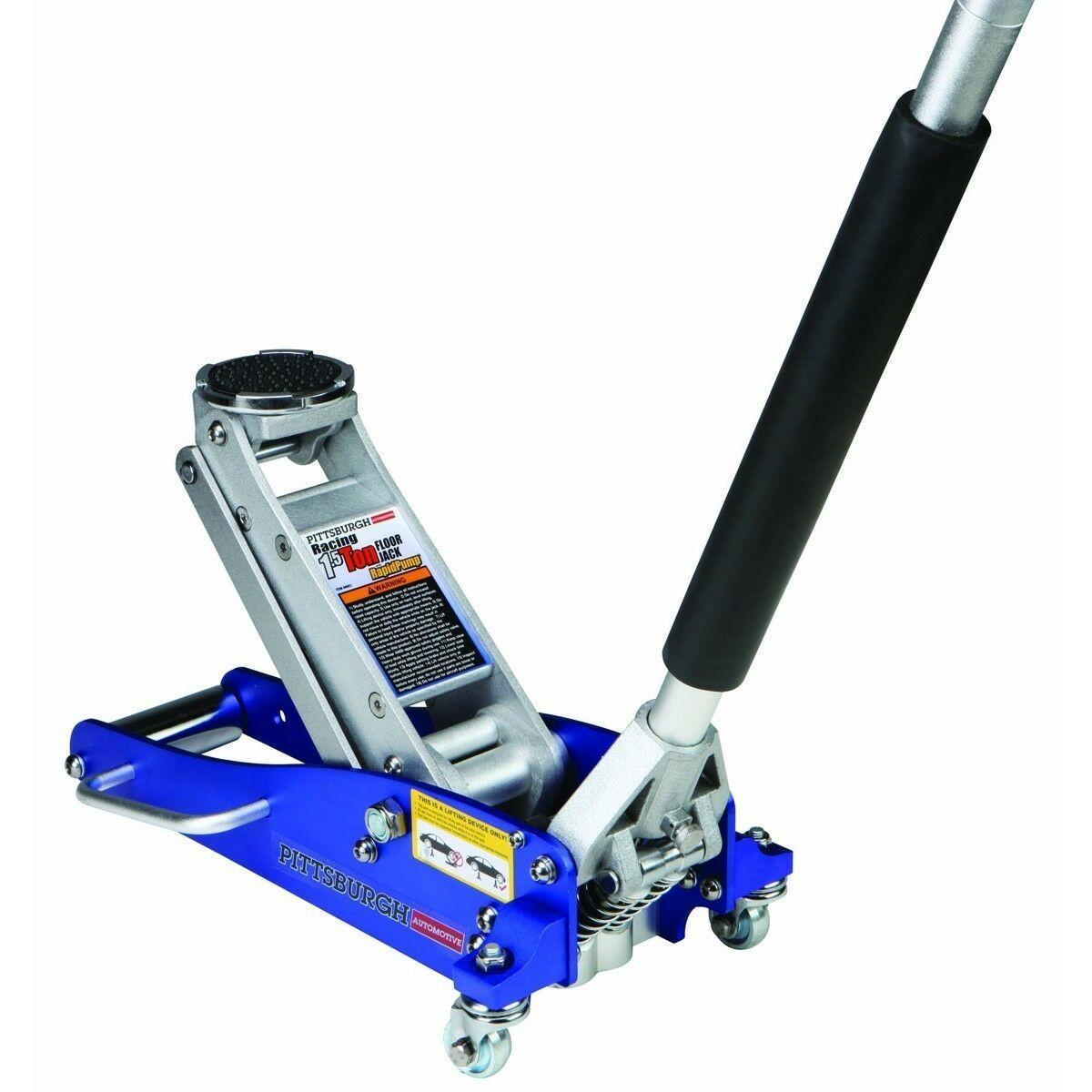 HYDRAULIC RACING ALUMINUM FLOOR JACK LIGHT WEIGHT RAPID PUMP 1 1/2 TON CAPACITY