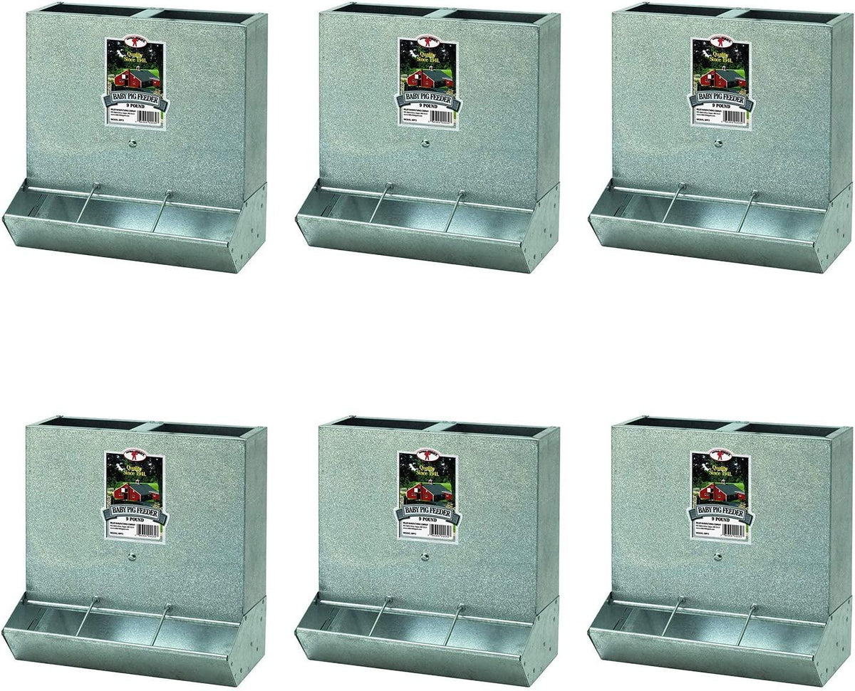 Little Giant BPF3 Heavy Duty Mountable 3 Hole Baby Piglet Livestock Trough Feeder, 9 Pound Capacity (6 Pack)