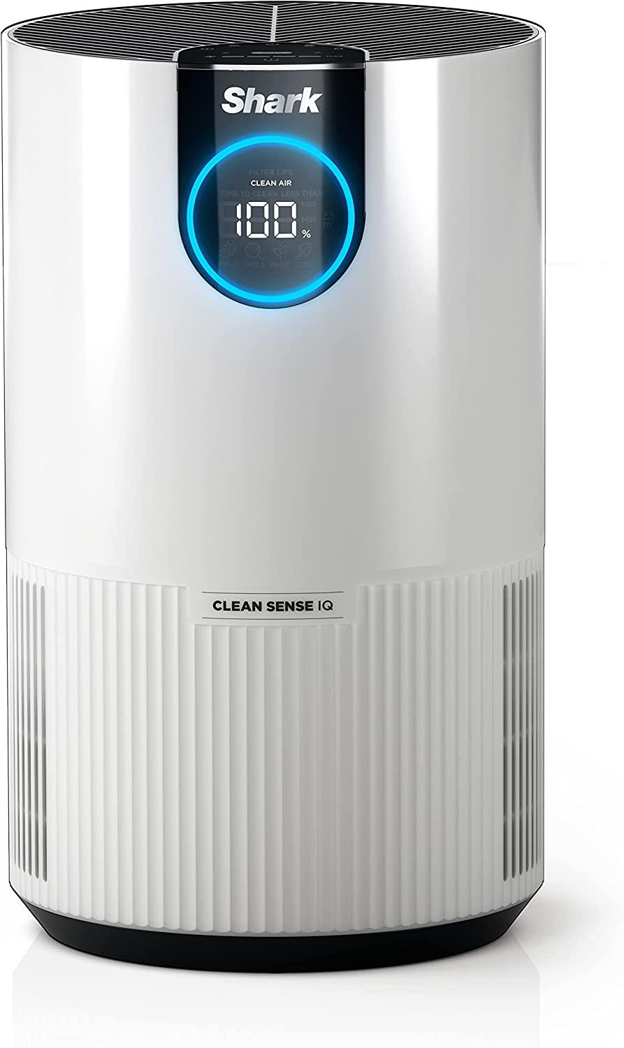 Shark HP102 Air Purifier with True HEPA, Microban Antimicrobial Protection, Cleans up to 500 Sq. Ft, Captures 99.98% of particles, dust, allergens, viruses, smoke, 0.1–0.2 microns, Odor Lock, White