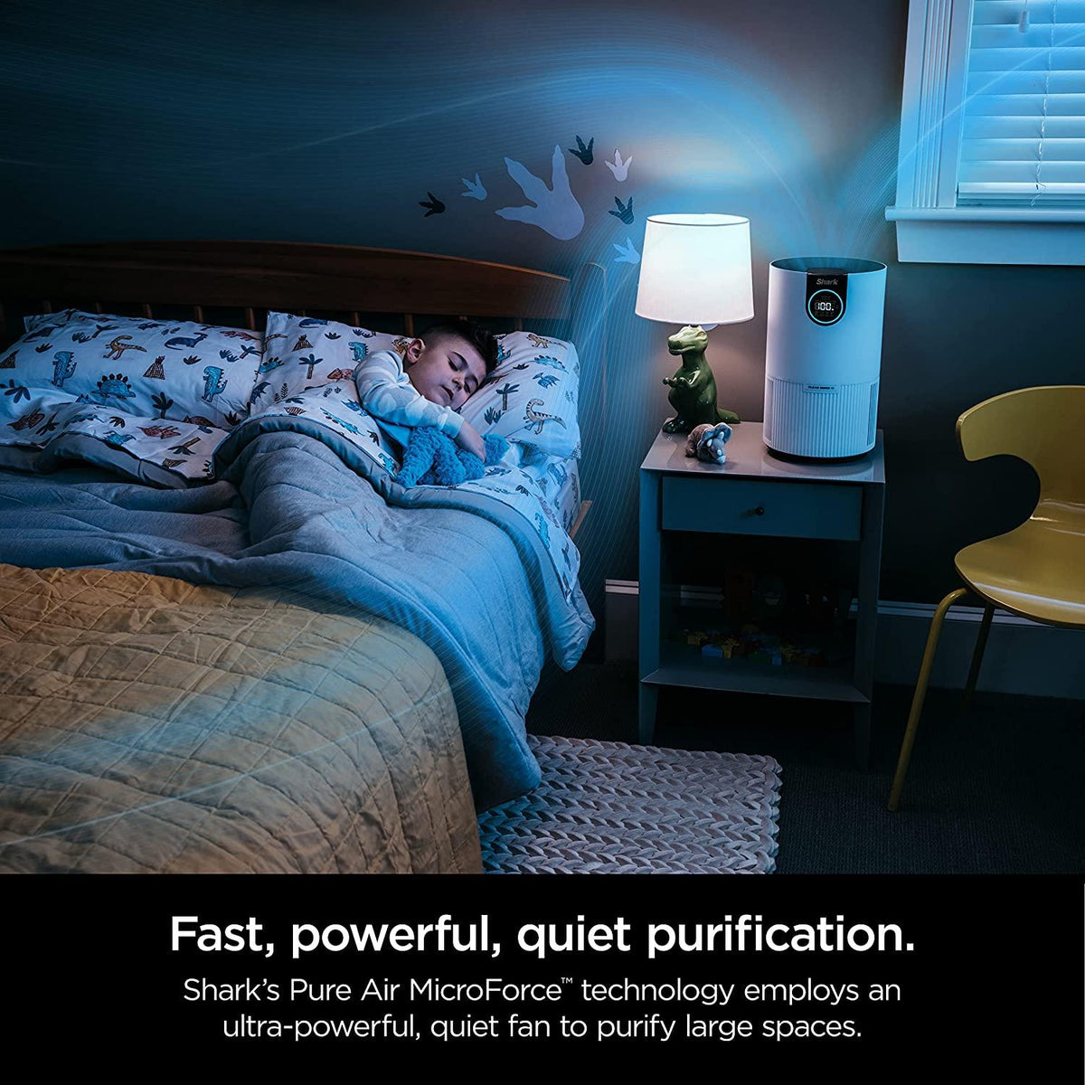Shark HP102 Air Purifier with True HEPA, Microban Antimicrobial Protection, Cleans up to 500 Sq. Ft, Captures 99.98% of particles, dust, allergens, viruses, smoke, 0.1–0.2 microns, Odor Lock, White