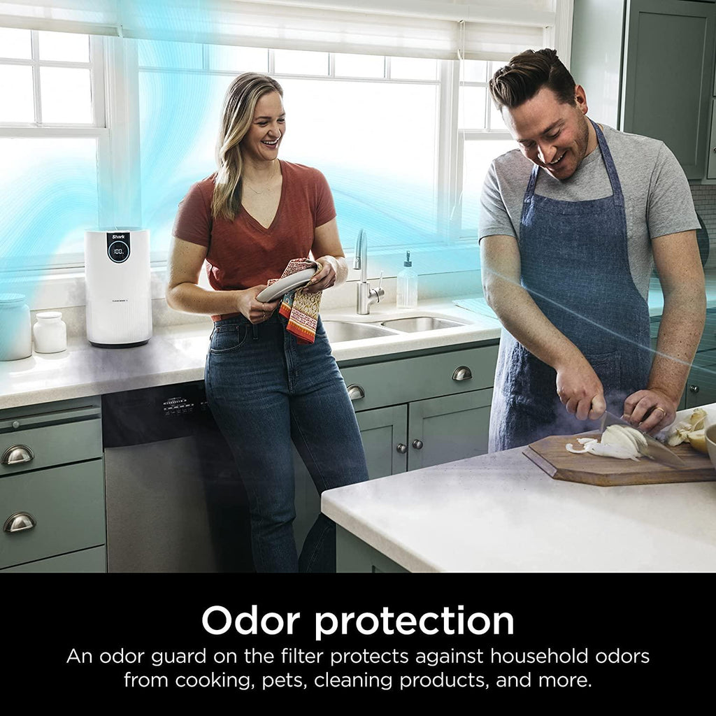 Shark HP102 Air Purifier with True HEPA, Microban Antimicrobial Protection, Cleans up to 500 Sq. Ft, Captures 99.98% of particles, dust, allergens, viruses, smoke, 0.1–0.2 microns, Odor Lock, White