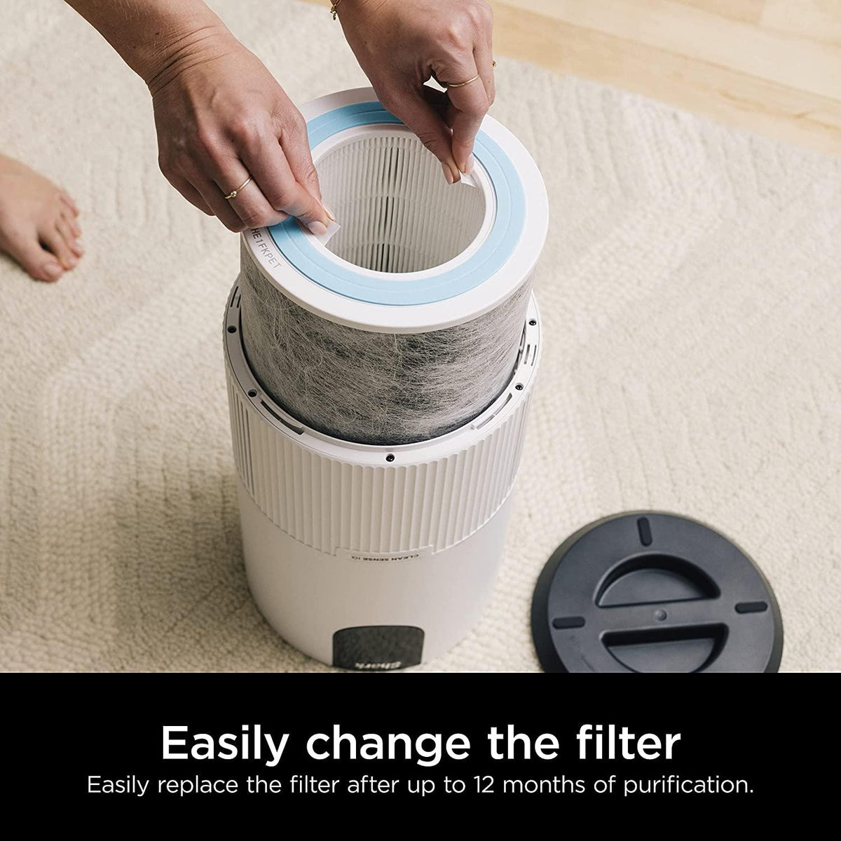 Shark HP102 Air Purifier with True HEPA, Microban Antimicrobial Protection, Cleans up to 500 Sq. Ft, Captures 99.98% of particles, dust, allergens, viruses, smoke, 0.1–0.2 microns, Odor Lock, White