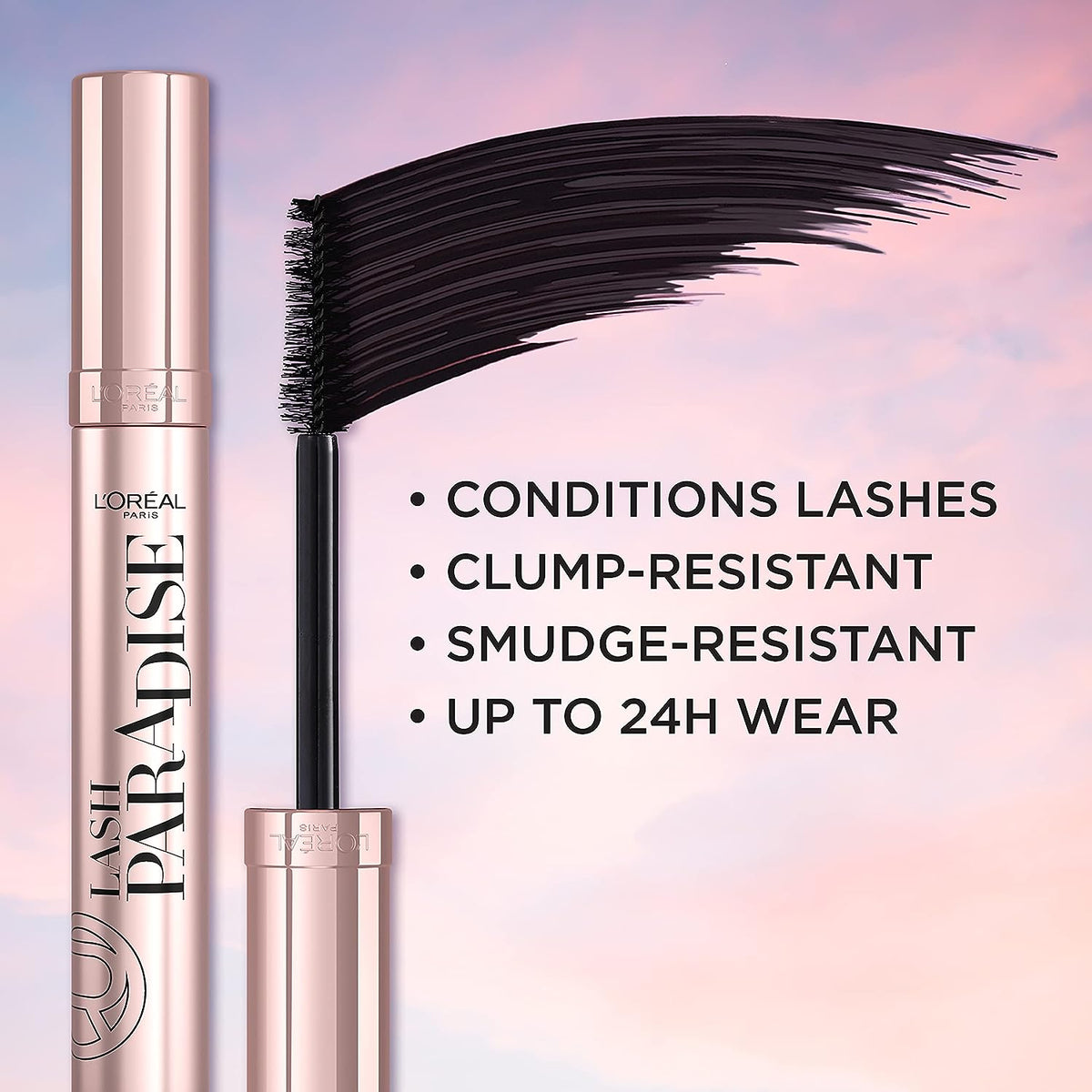 L'Oreal Paris Voluminous Makeup Lash Paradise Mascara, Black, 0.25 Fl Oz (Pack of 2) Packaging May Vary