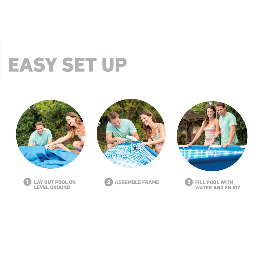 intex 12' x 30" metal frame round pool (2 pack) &amp; replacement cartridge (6 pack)