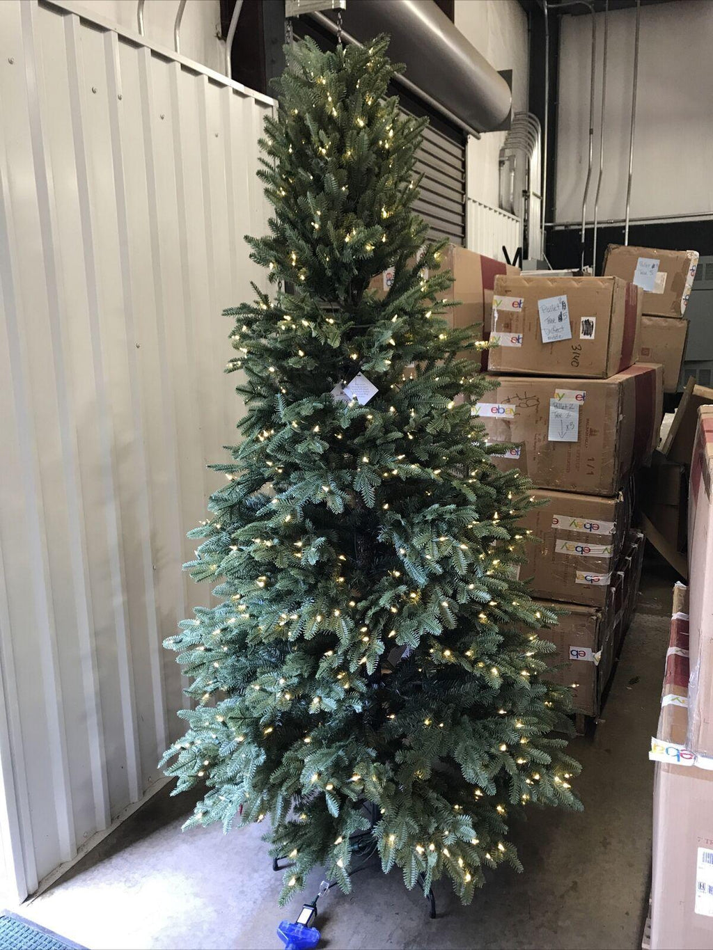 Open Box Balsam Hill Balsam Fir Narrow 7.5' Tree with Candlelight LED Lights