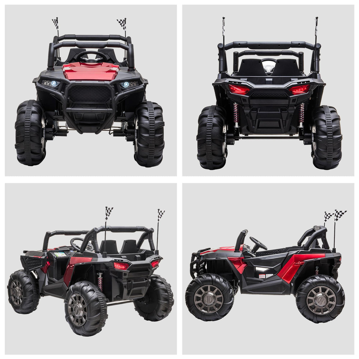 Aosom 12V 2-Seater Kids Electric Ride-On Car Off-Road UTV Truck Toy with Parental Remote Control &amp; 4 Motors, Camo Red