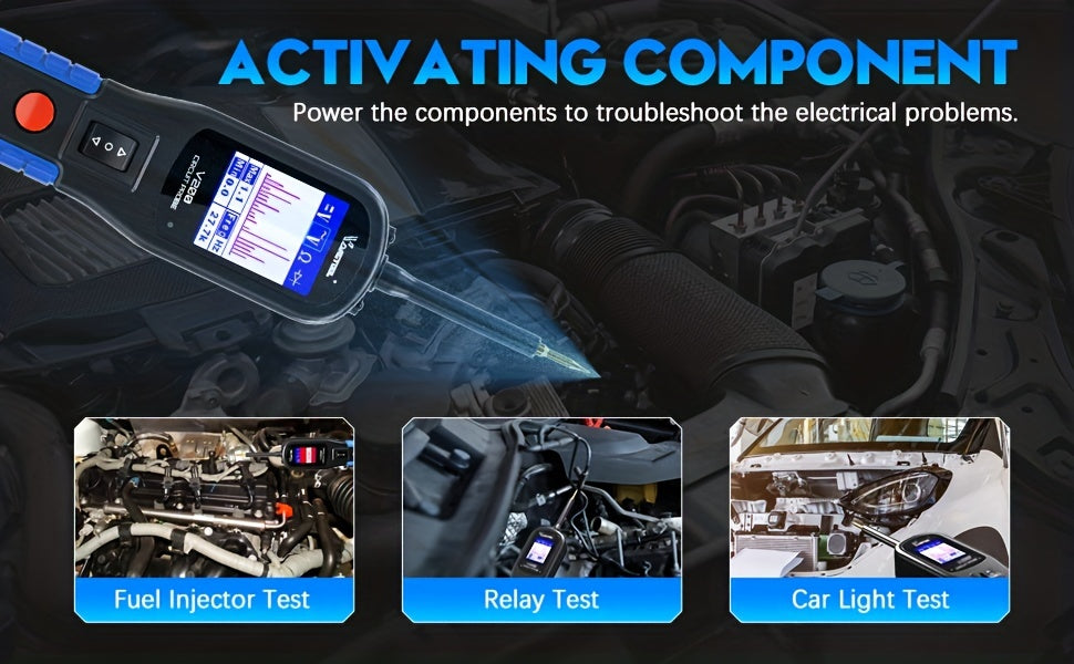 V200 Automotive Circuit Probe Teste, AC Voltage, DC Voltage, Diode Test, Resistance Check, Electrical System Test Tool, Power Circuit Tester