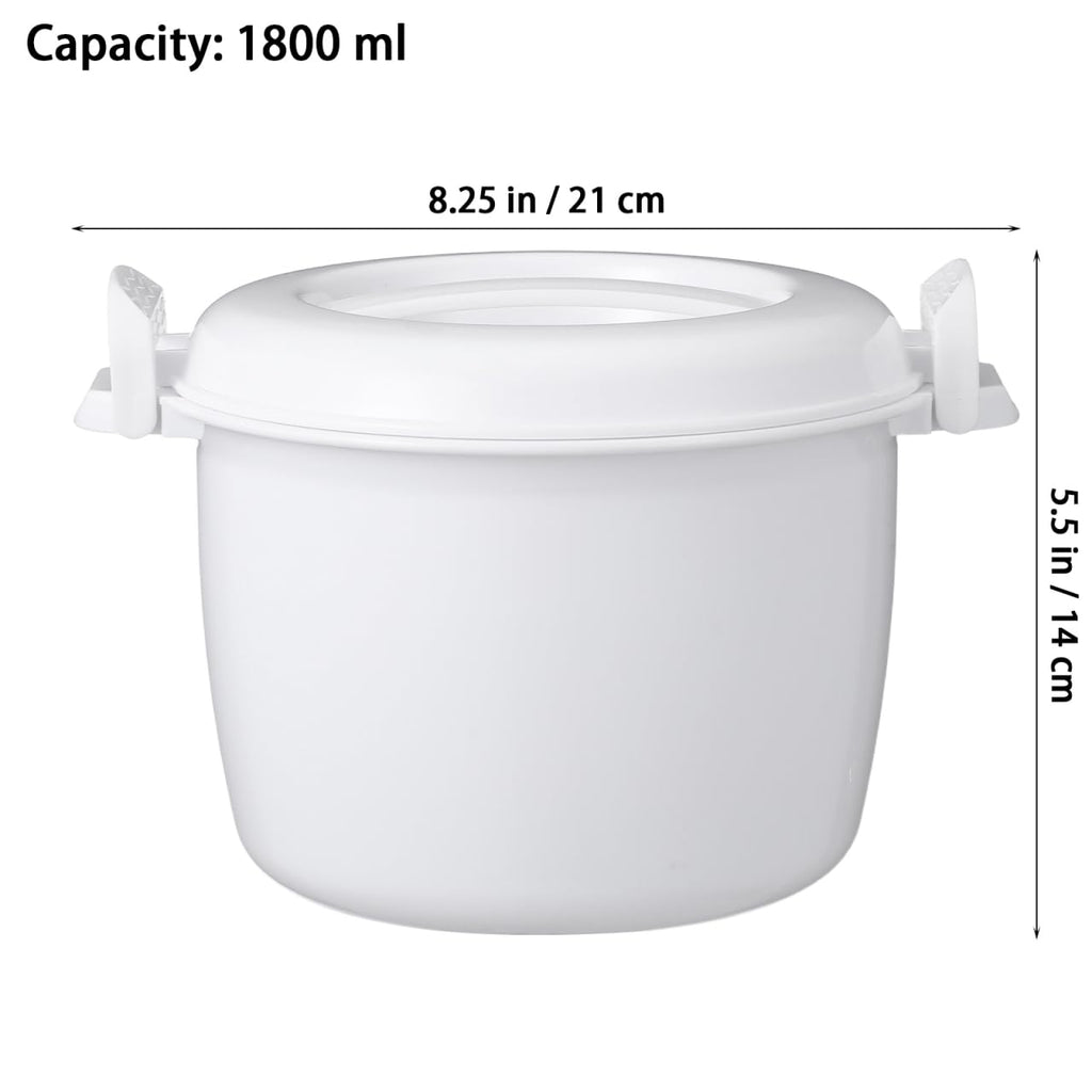 Microwave Rice Cooker 2 Quart, Microwave Steamer for Vegetables, 1.8L Professional LarMicro Cookware for Grains, Pasta & Potatoes - BPA Free, Dishwasher Safe