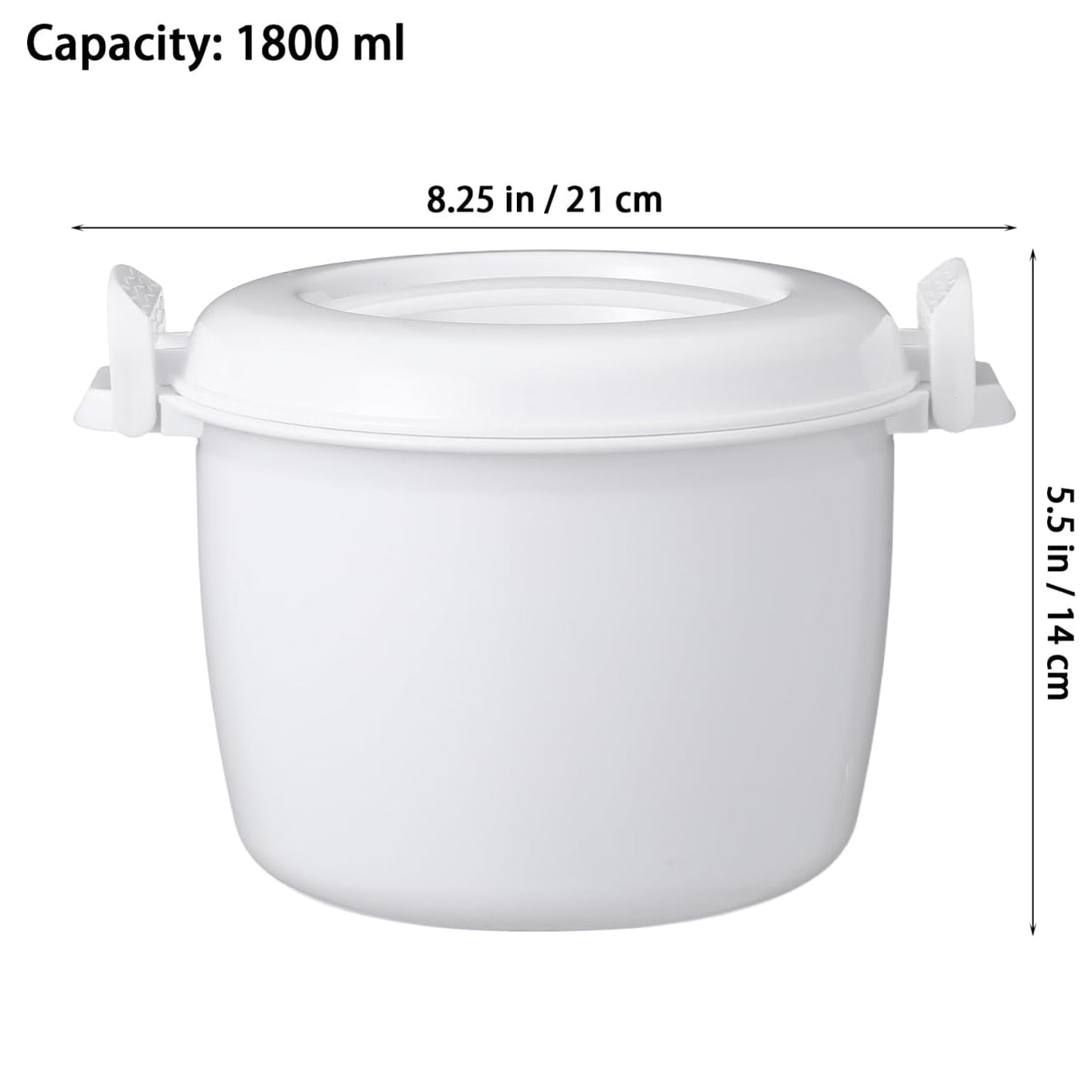 Microwave Rice Cooker 2 Quart, Microwave Steamer for Vegetables, 1.8L Professional LarMicro Cookware for Grains, Pasta & Potatoes - BPA Free, Dishwasher Safe