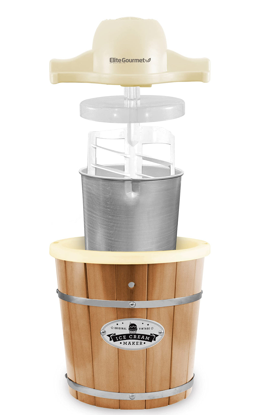 EIM-924LX 4 quart Old Fashioned Electric Ice Cream Maker, Pine Bucket