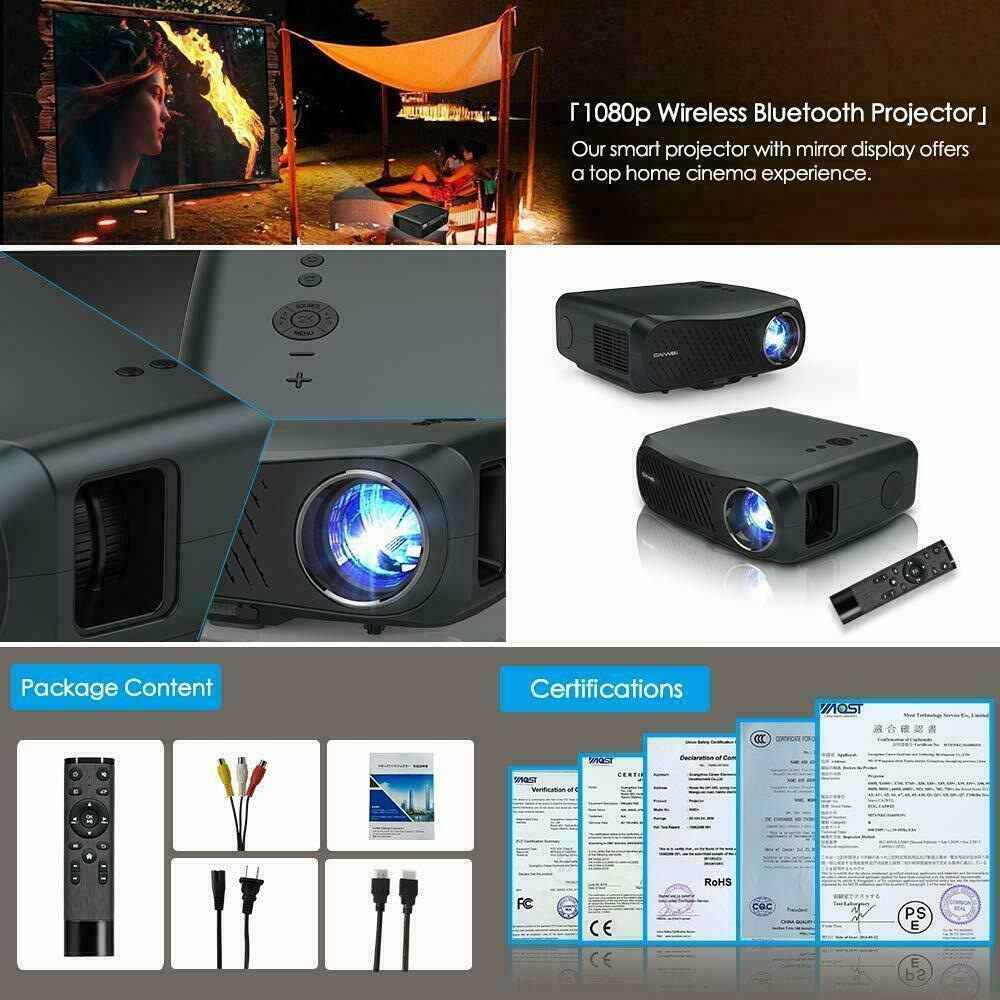 eug 8500lm projector native 1080p home theater movie tv sports hdmi usb vga gift