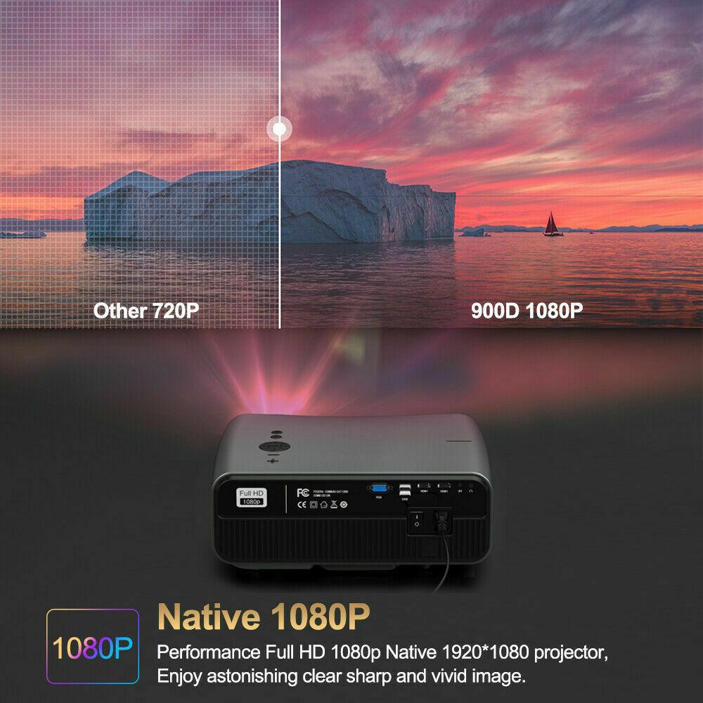 eug 8500lm projector native 1080p home theater movie tv sports hdmi usb vga gift