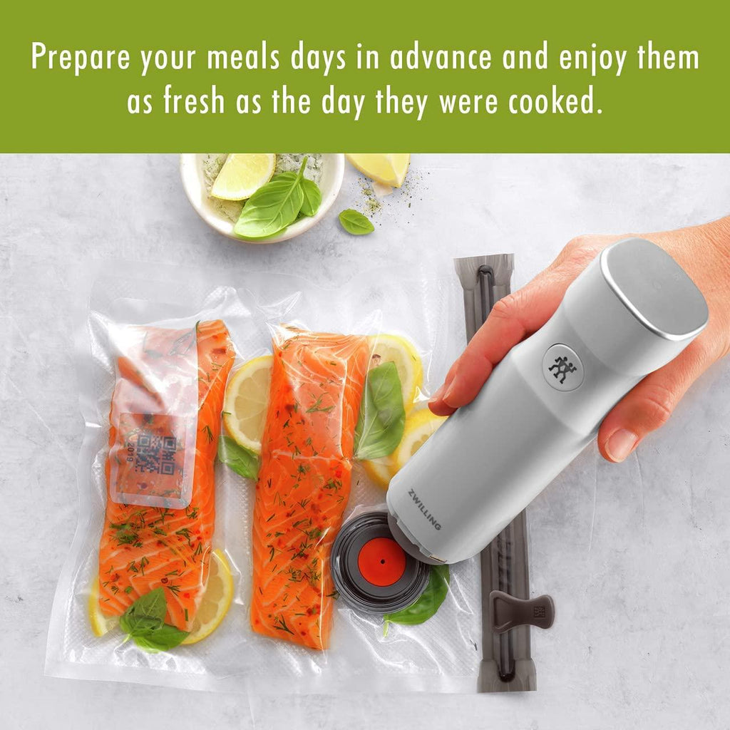 ZWILLING Fresh & Save 12-Piece Large Vacuum Sealer Bags, 2 1/4 Gallon Reusable Sous Vide Bags, Meal Prep