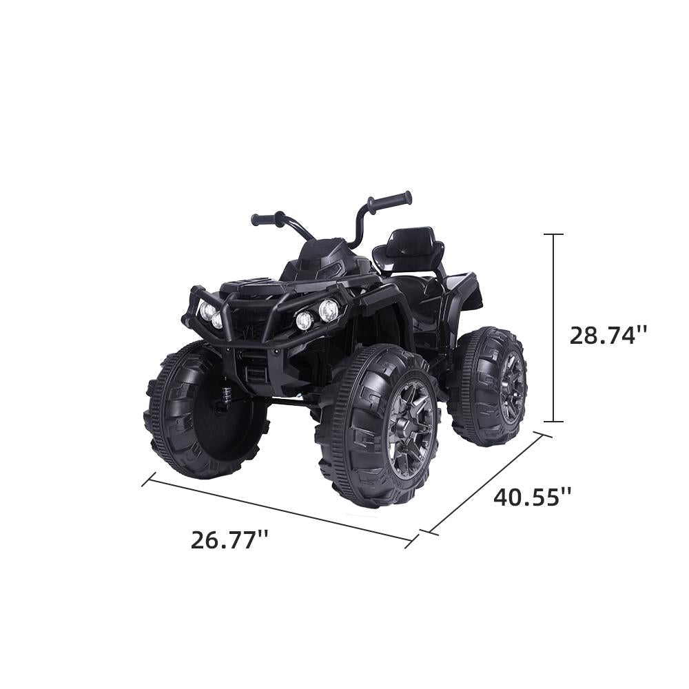 URHOMEPRO Kids Ride On ATV, 12V Battery Powered Kids Electric Cars, 4 Wheeler Quad with Headlights, MP3, USB, Volume Control, LarSeat, Electric Ride on Toys for Boys Girls, Two Speed Mode, Q11319