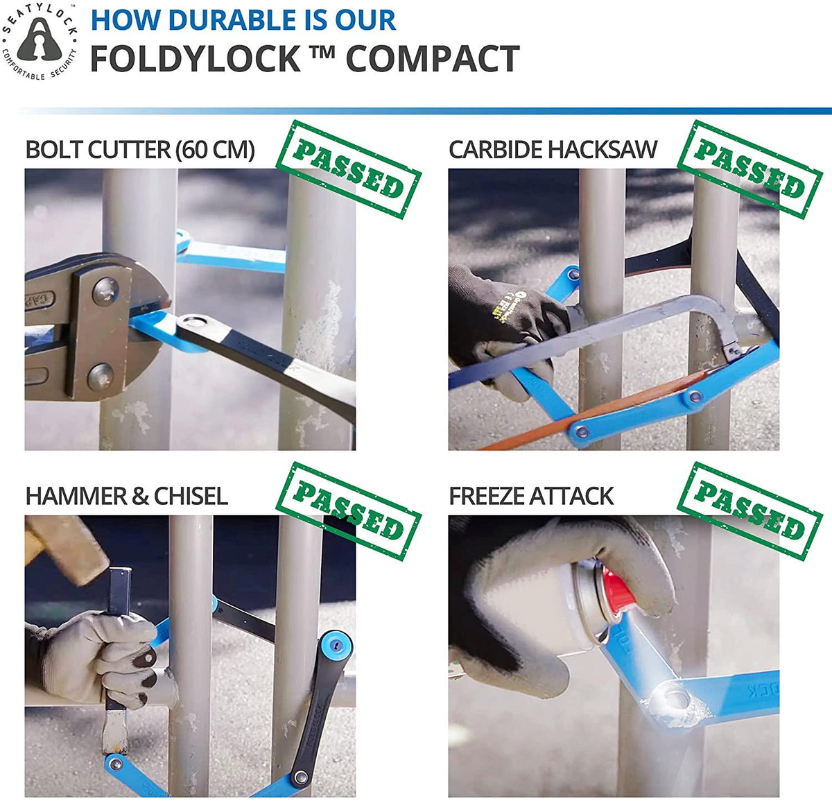 FoldyLock Folding Bike Locks - Set of 2 Matching Bike Locks with 6 Identical Keys - Patented Lightweight Heavy Duty Anti Theft Locks with Carrying Cases for Bicycles and Scooters (Compact Black)