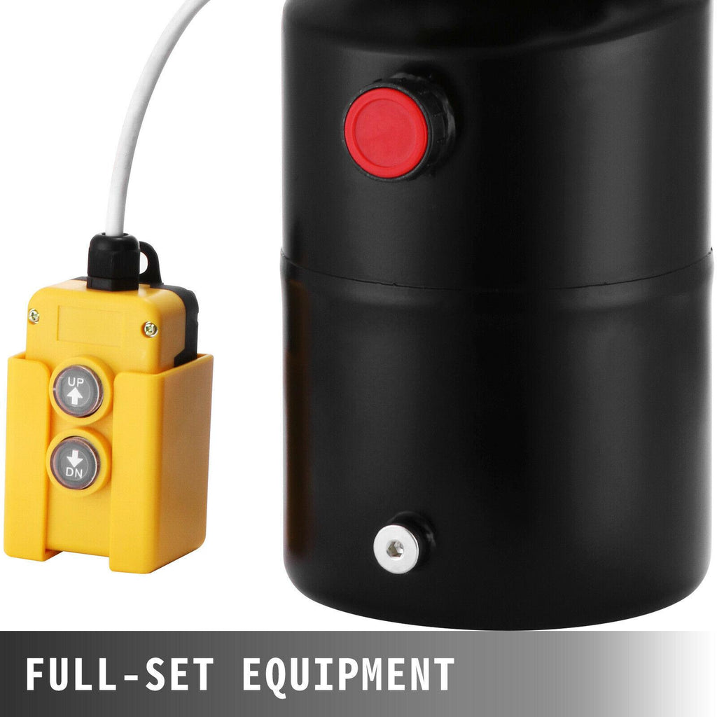 6 Quart 12V Single Acting Hydraulic Pump Dump Trailer Unloading Lift Unit Pack