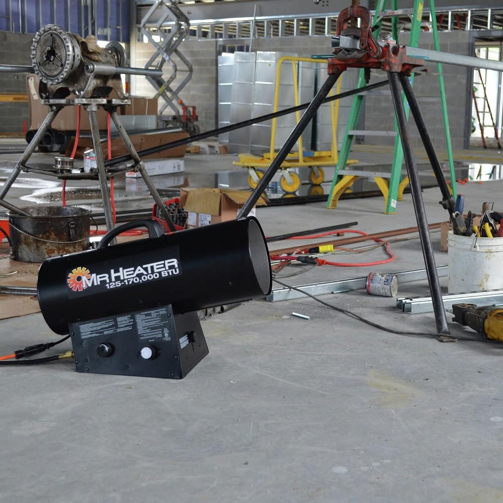 Mr. Heater Forced Air Propane Heater 125K-170K BTU, Heats 4,000 Sq Ft