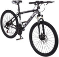 Road/Adult/Mens/Womens/GirlsBoy Mountain Bike, Aluminum Frame Bike with Linear Pull Brakes,Full Suspension| 26 Inch All-Terrain Bicycle with Front Suspension Adjustable Seat (Black)