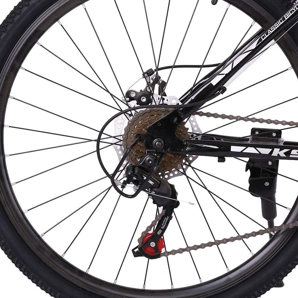 Road/Adult/Mens/Womens/GirlsBoy Mountain Bike, Aluminum Frame Bike with Linear Pull Brakes,Full Suspension| 26 Inch All-Terrain Bicycle with Front Suspension Adjustable Seat (Black)