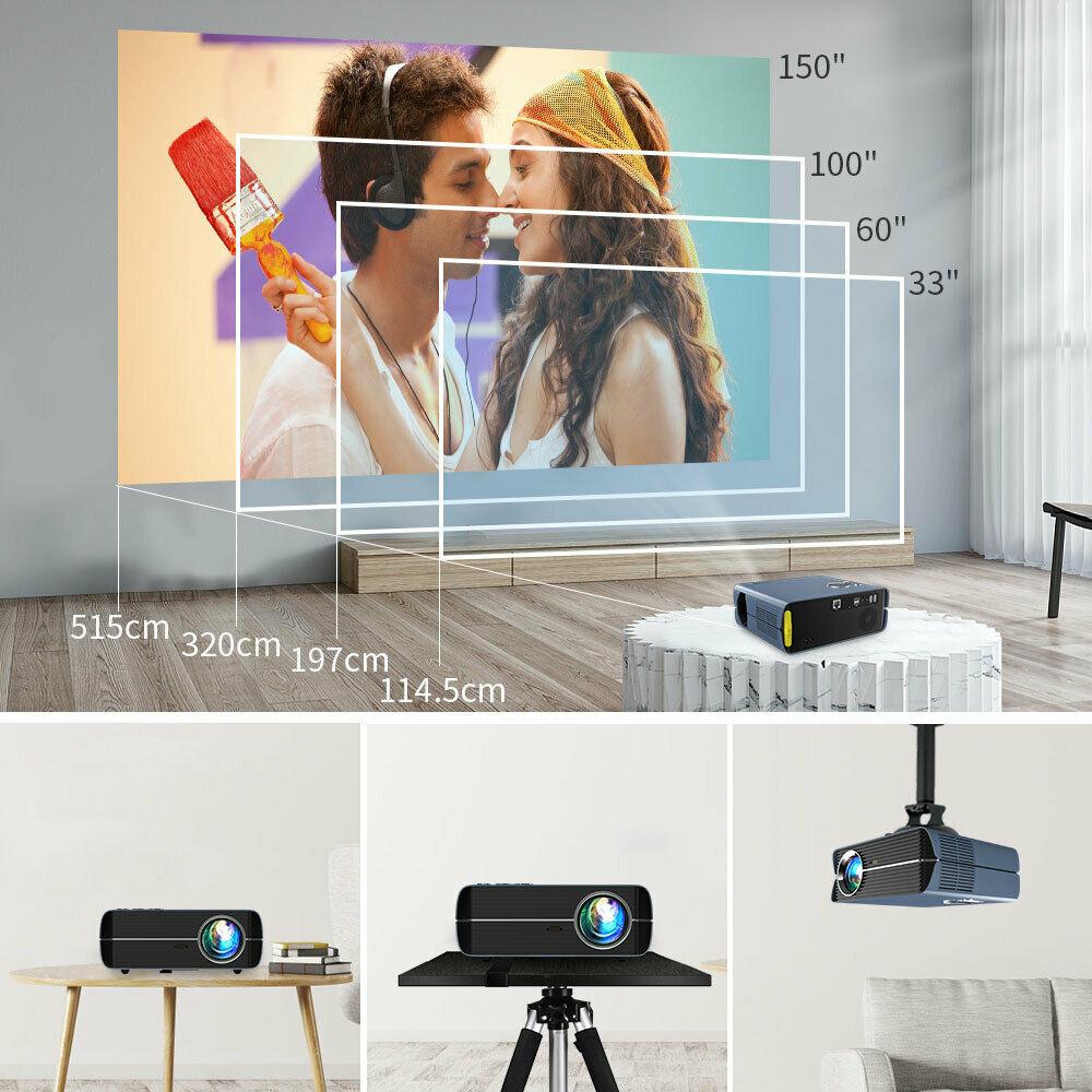 2024 smart home theater projector android 9.0 native 1080p bt5.0 zoom airplay tv