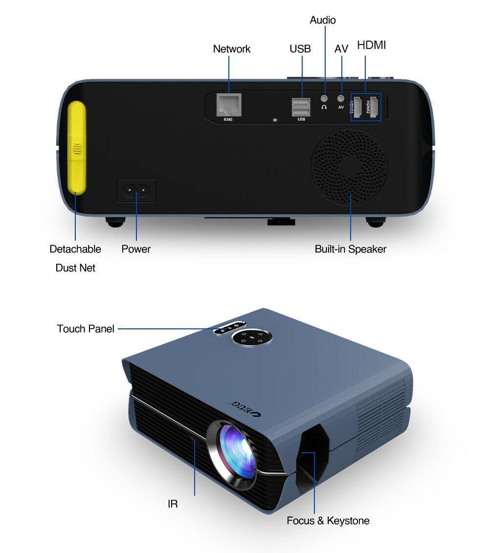 2022 smart home theater projector android 9.0 native 1080p bt5.0 zoom airplay tv