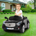 Electric Kids Ride On Cars 12V Battery Stroller Double Drive Motorized Vehicles W/ Wheels Suspension,2.4G Remote Control, Music,Radio, LED Headlights, Horn--Black
