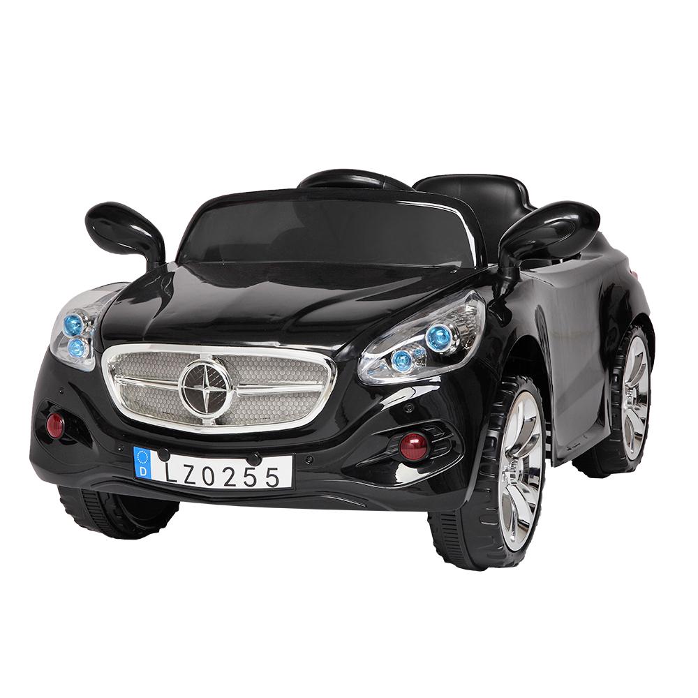 Electric Kids Ride On Cars 12V Battery Stroller Double Drive Motorized Vehicles W/ Wheels Suspension,2.4G Remote Control, Music,Radio, LED Headlights, Horn--Black