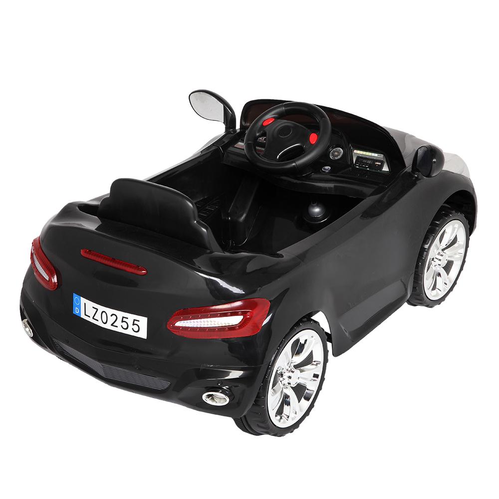 Electric Kids Ride On Cars 12V Battery Stroller Double Drive Motorized Vehicles W/ Wheels Suspension,2.4G Remote Control, Music,Radio, LED Headlights, Horn--Black